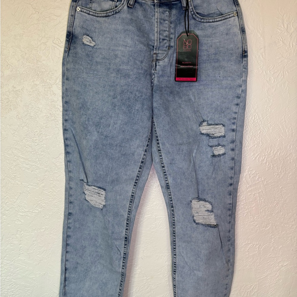 No Boundaries Light Blue Super High-Rise Straight Jeans